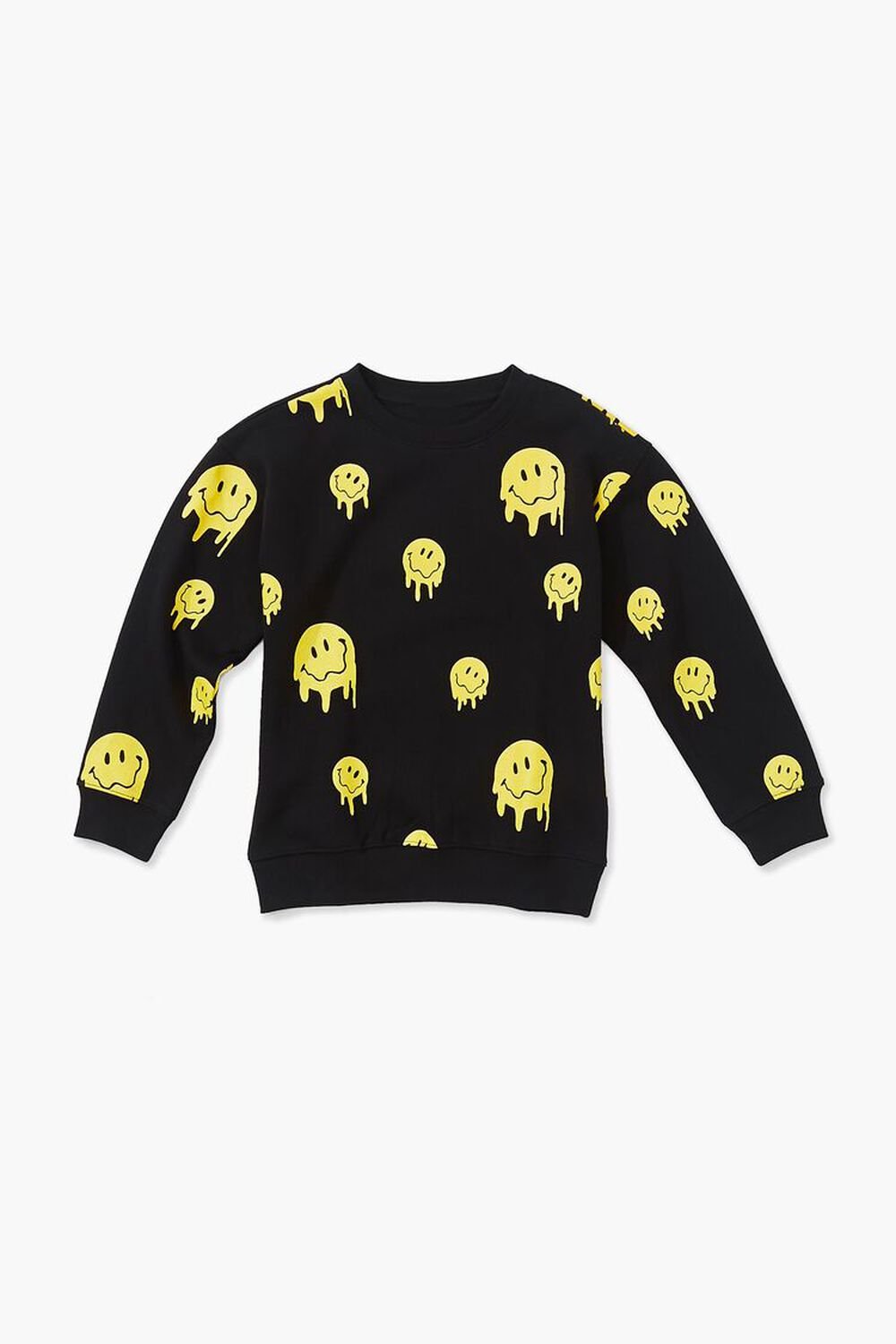 BLACK/YELLOW Kids Happy Face Pullover (Girls + Boys), image 1