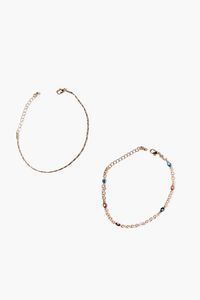 GOLD Beaded Chain Anklet Set, image 2