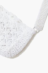 WHITE Crochet Baguette Shoulder Bag, image 3