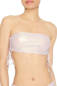 GREY VIOLET Metallic Bandeau Bikini Top, image 1