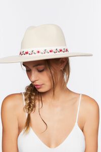 CREAM/MULTI Floral Embroidered Cowboy Hat, image 2