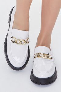 Faux Leather Chain Loafers