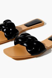 BLACK Braided Slip-On Sandals, image 5
