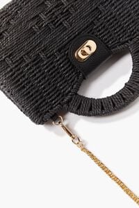 BLACK Basketwoven Straw Crossbody Bag, image 4
