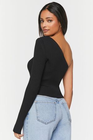 Fashion Ladies Long Sleeve One Shoulder Crop Top Body Shaper Sexy