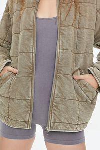 TAUPE Quilted Zip-Up Jacket, image 6