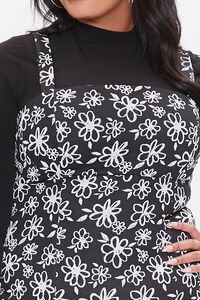 BLACK/WHITE Plus Size Floral Print Dress, image 5