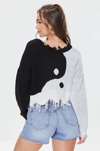 BLACK/WHITE Yin Yang Cropped Sharkbite Sweater, image 3