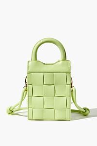 Faux Leather Crosshatch Quilted Crossbody Bag, image 4
