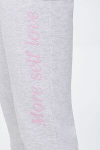 HEATHER GREY/MULTI Self Love Embroidered Graphic Joggers, image 6