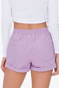 PURPLE Cuffed Twill Shorts, image 4