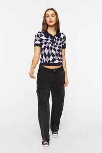 Sweater-Knit Checkered Polo Shirt, image 4