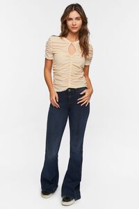 BEIGE Ruched Keyhole Top, image 4