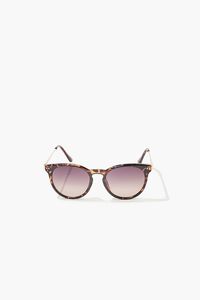 BROWN/BROWN Tortoiseshell Round Sunglasses, image 3