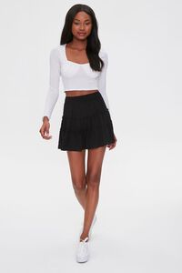 BLACK Tiered Clip Dot Mini Skirt, image 5