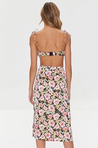 BLACK/MULTI Floral Cropped Cami & Midi Skirt Set, image 3