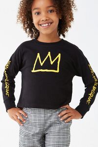 BLACK/YELLOW Girls Crown Graphic Tee (Kids), image 5