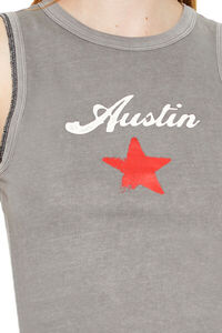CHARCOAL/MULTI Cropped Austin Graphic Tank Top, image 5