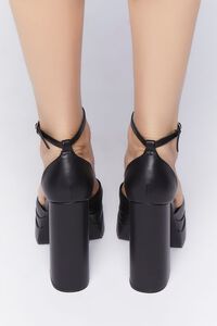 BLACK Faux Leather Platform Heels, image 3