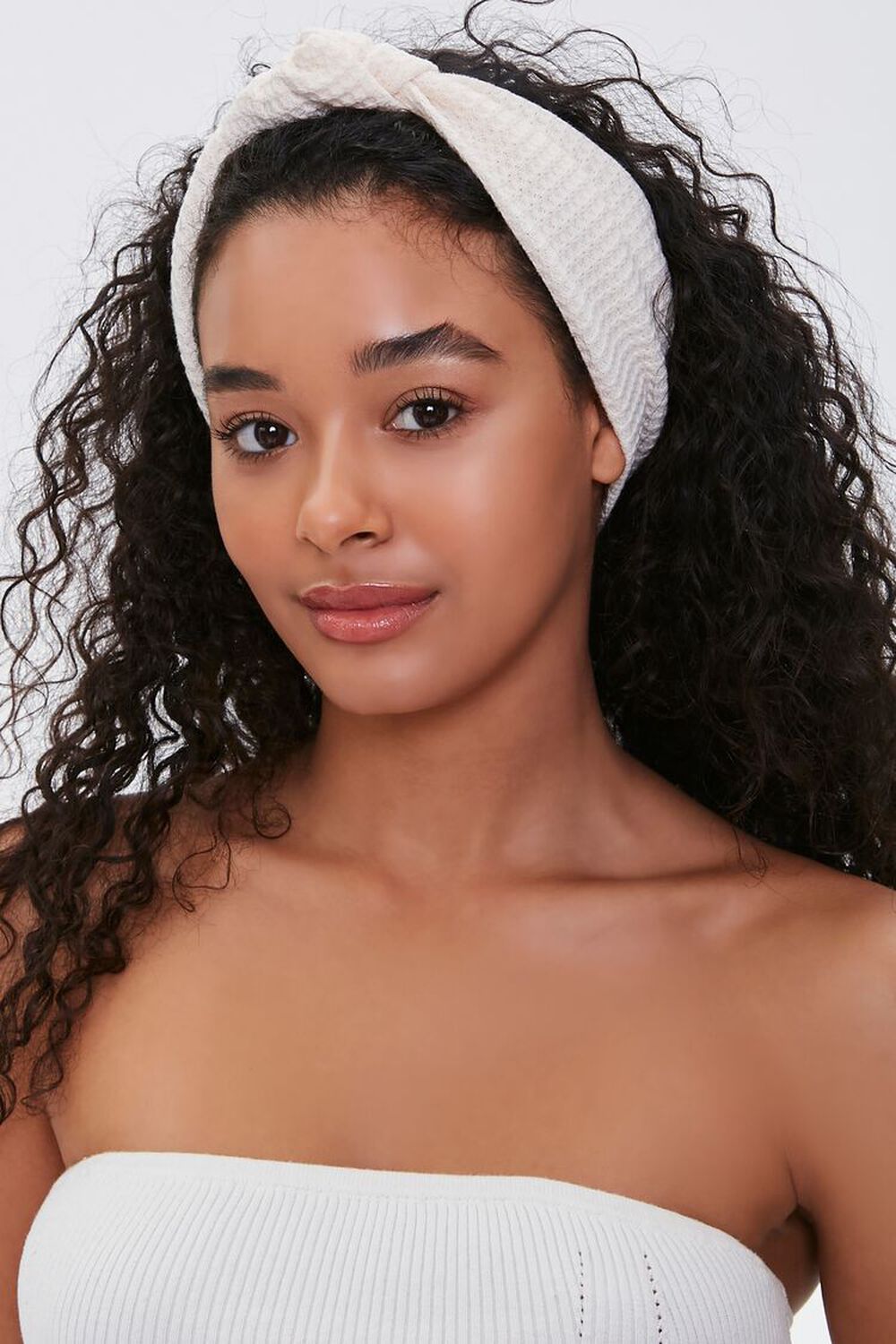CREAM Textured Knotted Headwrap, image 1