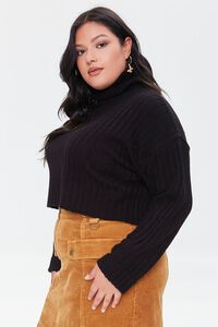 BLACK Plus Size Sweater-Knit Turtleneck Top, image 2