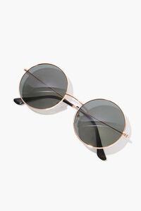 ROSE GOLD/OLIVE Round Frame Sunglasses, image 3