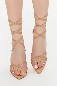NUDE Faux Leather Lace-Up Stiletto Heels, image 4