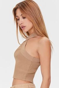 CAPPUCCINO Sweater-Knit Halter Crop Top, image 2