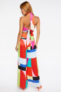 RED/MULTI Abstract Cutout Halter Jumpsuit, image 3