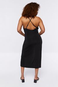 BLACK Plus Size Cowl Neck Midi Dress, image 3