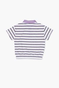 CREAM/MULTI Girls Striped Polo Shirt (Kids), image 2