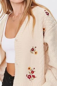 CREAM/MULTI Embroidered Floral Cardigan Sweater, image 5