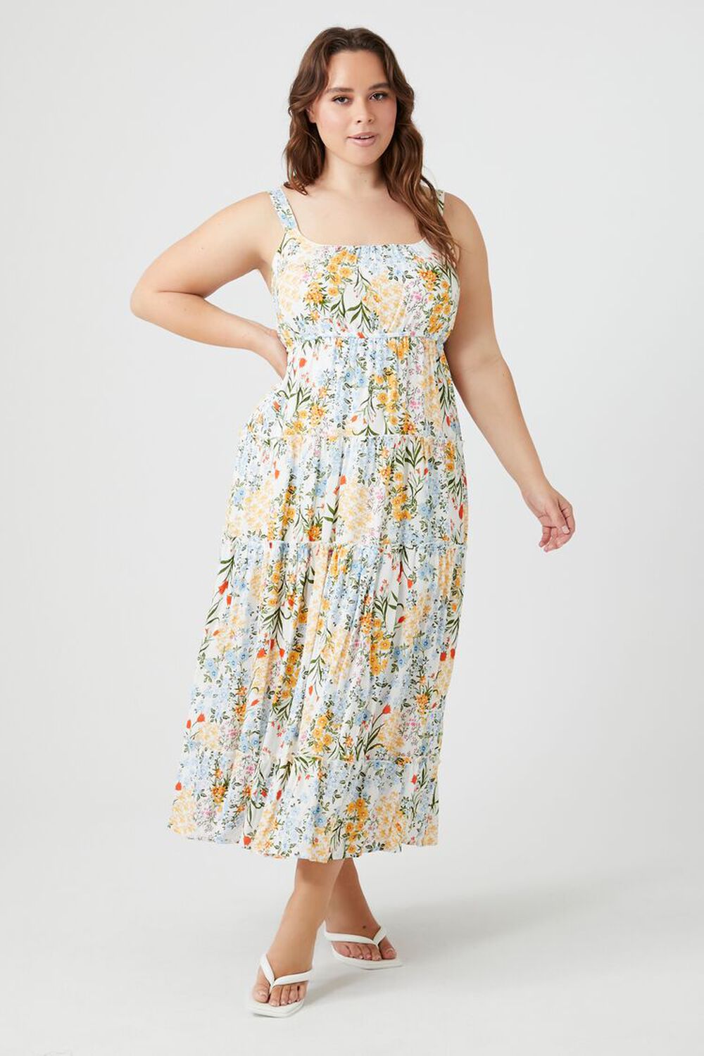 Plus Size Floral Print Maxi Dress