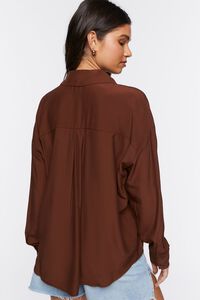 BROWN High-Low Buttoned Shirt, image 3