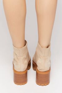 BEIGE Faux Suede Chelsea Ankle Boots, image 3