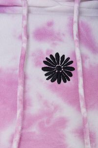 WHITE/PINK Tie-Dye Floral Hoodie, image 6