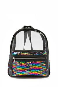 Rainbow Sequin Transparent Backpack, image 1