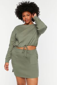 TEA Plus Size Drawstring Pullover & Mini Skirt Set, image 7