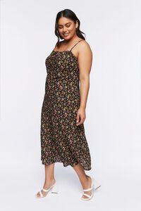 BLACK/MULTI Plus Size Floral Print Maxi Dress, image 2