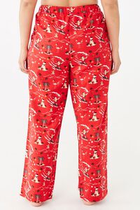 RED/MULTI Plus Size Santa Pajama Pants, image 4