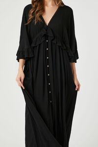 BLACK Butterfly-Sleeve Flounce Maxi Dress, image 5