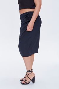 BLACK Plus Size Ruched Tulip-Hem Skirt, image 3