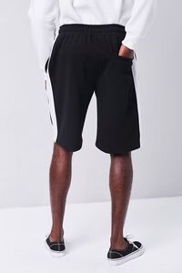 BLACK/WHITE Side-Striped Drawstring Shorts, image 4