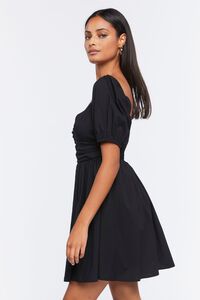 BLACK O-Ring Puff-Sleeve Mini Dress, image 2