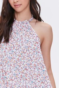CREAM/PURPLE Floral Print Mini Dress, image 5