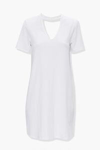 WHITE Shoulder Pad Shirt Dress, image 1