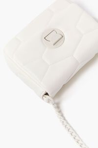 WHITE Quilted Faux Leather Crossbody Bag, image 5
