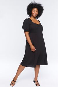Plus Size Puff-Sleeve Midi Dress, image 4