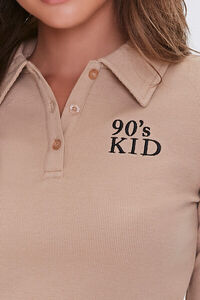 TAUPE/MULTI Embroidered 90s Kid Polo Shirt, image 5