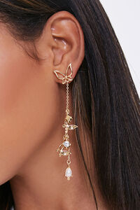 Butterfly Drop-Chain Earrings, image 1
